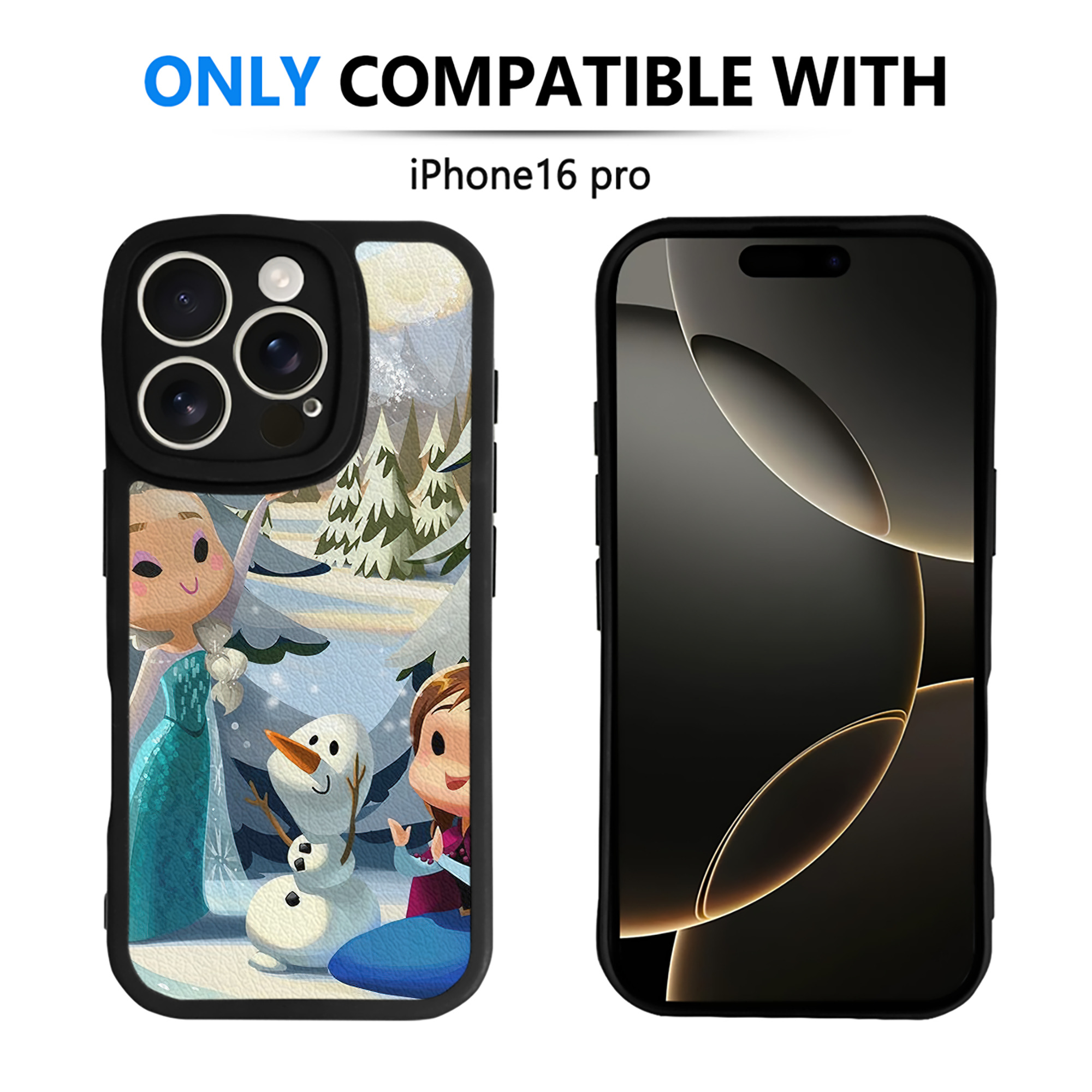 （画像用） アナと雪の女王 アンナ エルサ Frozen Anna Elsa 【iPhone 16シリーズ対応】シリコンスマホケース（レザー調） 材質：シリコン